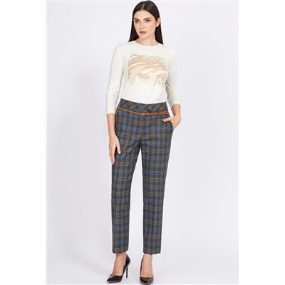 Брюки Bazalini 4926 коричневая клетка