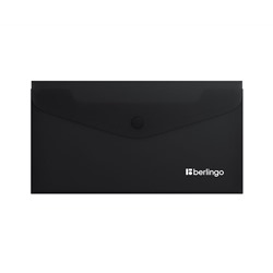 Папка-конверт на кнопке Berlingo "Soft Touch", C6, 200мкм, софт-тач, черная