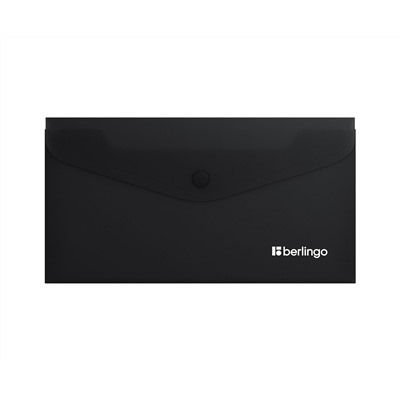 Папка-конверт на кнопке Berlingo "Soft Touch", C6, 200мкм, софт-тач, черная