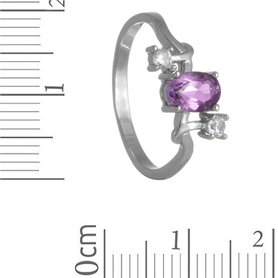 Кольцо с аметистом и фианитами ТФКН.792АМ1.80