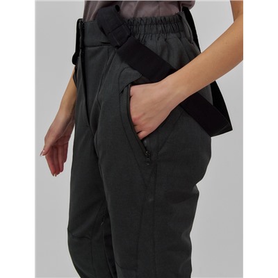 Полукомбинезон утепленный женский большого размера темно-серого цвета 666_1TC