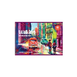 Альбом для рисования А4, 48 листов на гребне «Акварельный мир», блок офсет 100 г/м², МИКС