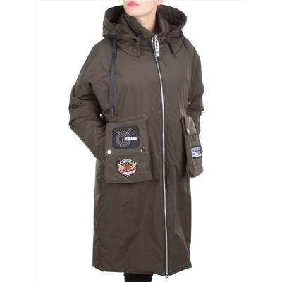 ZW-2306-C SWAMP COLOR Пальто демисезонное женское (100 гр. синтепон) BLACK LEOPARD
