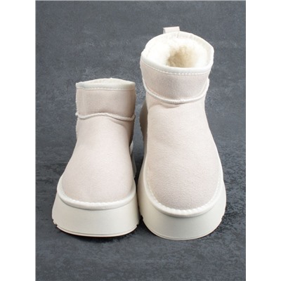 04-UA-3 BEIGE Угги зимние женские (натуральная замша, натуральная шерсть)