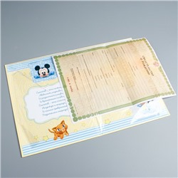Свидетельство о рождении "Mикки Maлыш", Mикки Maус, размер файла 14,2 x 20,5 см Disney (новый формат свидетельства)