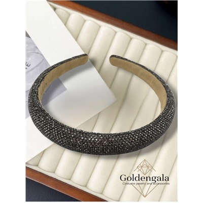 Ободок для волос со стразами объемный Арт ОБ6/002