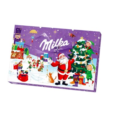 Milka Adventskalender 2025 Адвент-календарь, 24 сладких сюрприза, 38см х 25см, 200 грамм