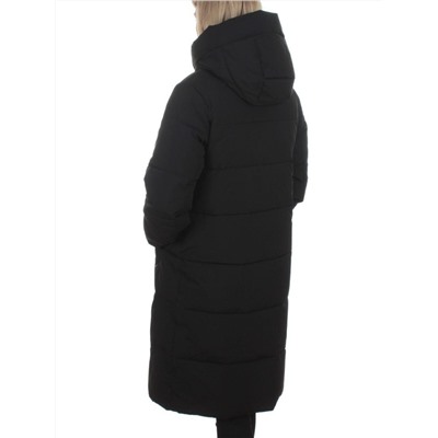 2365 BLACK Пальто зимнее женское (200 гр. холлофайбер)