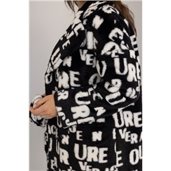 Шубка утеплённая 23700 (черно-белый/буквы)