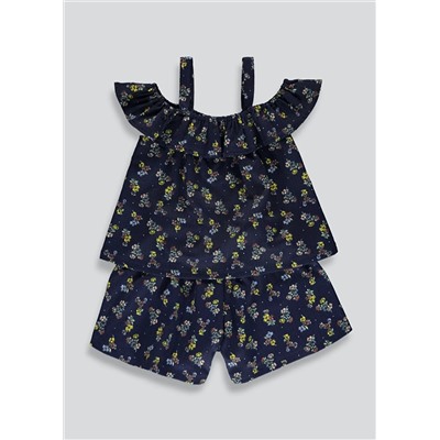 Girls Crinkle Top & Shorts Set (4-13yrs)