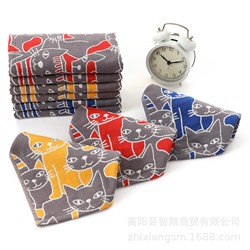 Zhiyang new style Aiwei bamboo cotton silhouette cat gauze square towel soft breathable absorbent kitchen towel factory price wholesale