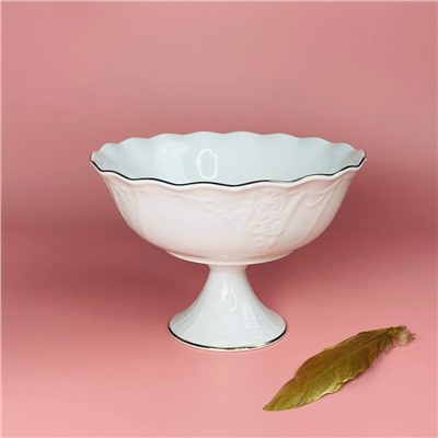 102-145 Фруктовница 25,5см на ножке АГАТА в под.уп.(х6)Фарфор