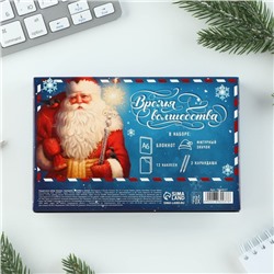 Подарочный набор новогодний, блокнот, карандаши простые 2 шт., наклейки, значок «Сказка»