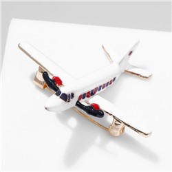 Брошь «Самолёт» лайнер, цветная в золоте