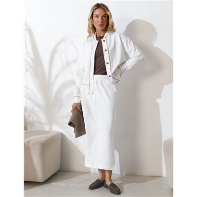 Бомбер среднего объема на пуговицах из футера двухнитки с эластаном