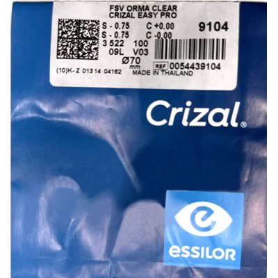 Линза Essilor Ormix 1.61 Crizal Easy PRO