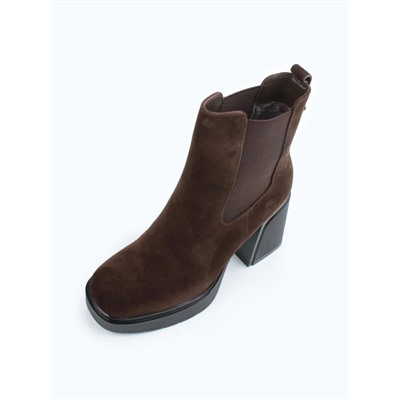 04-M3-1471 BROWN Ботильоны зимние женские (натуральная замша, натуральный мех)