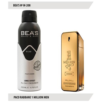 Дезодорант Beas M208 Paco Rabbane 1 Million For Men deo 200 ml