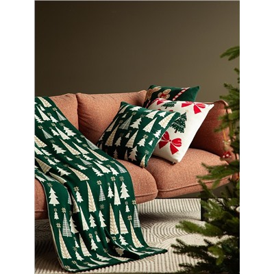 Плед из хлопка с новогодним рисунком Whitewood из коллекции New Year Essential, 130x180 см