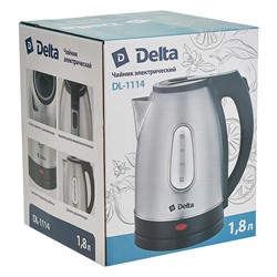 Чайник электрический 1500 Вт, 1,8 л DELTA DL-1114 черный с красным