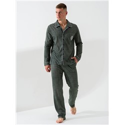 Мужская пижама "Вояж" (классическая) 1728-К / Зеленый