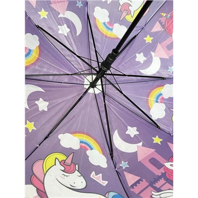 Зонт-трость для девочки с мультгероями полуавтомат Арт 004/4