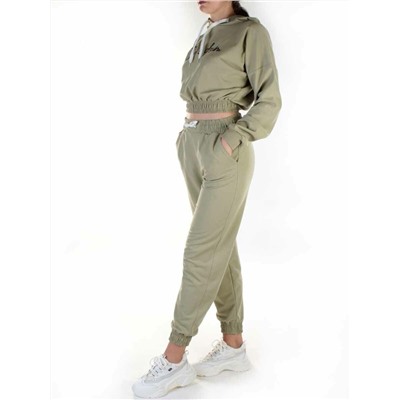 Y276 OLIVE Спортивный костюм женский (100% хлопок)