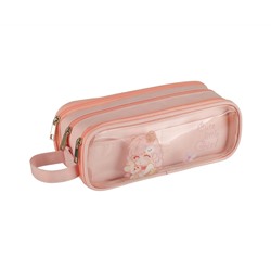 Пенал мягкий 3 отделения, с ручкой, 220*75*80 MESHU "Cute", полиэстер, ПВХ