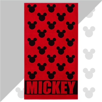Полотенце махровое Mickey «Микки Маус», красный, 70×130 см, 100% хлопок, 420 г/м²