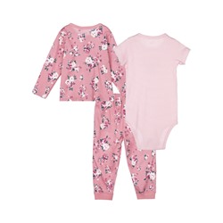 Комплект для девочки: боди, кофточка, ползунки