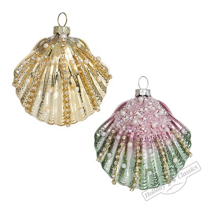 Ракушка Жемчужница асс. из 2-х (стекло) 8х3,5х7,5см