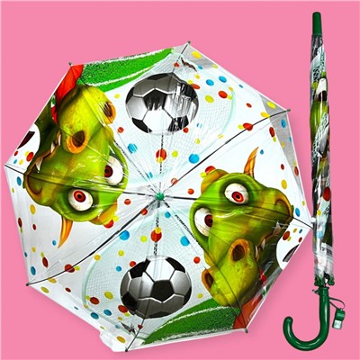 Зонт-трость детский прозрачный с рисунком полуавтомат Арт 2007/5
