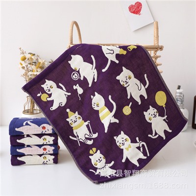 Export towels New sports cat gauze square towel Korea Soft absorbent kitchen hand wipe towel factory price wholesale