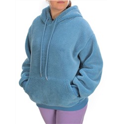 110 BLUE Худи женское Тедди на флисе