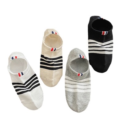 Tide brand TB four bars in summer thin cotton sports socks, stripes light mouth socks, low help men and women breathable invisible boat socks