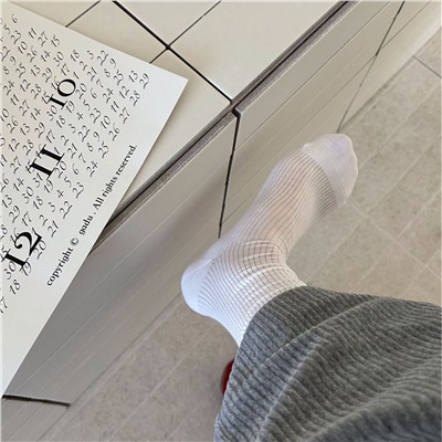 Cotton retro summer thin colored knee socks, mid-length, french style