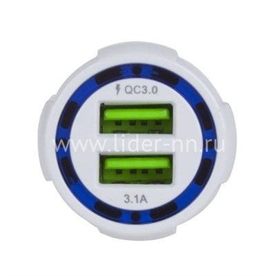 АЗУ Lider Mobile Type-C с 2 USB выходами (2400mAh) коробка (белый)