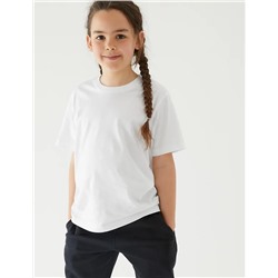 2pk Unisex Pure Cotton School T-Shirts (2-16 Yrs)