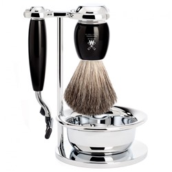 Muhle VIVO 4-teiliges Rasierset, Reines Dachshaar, mit Gillette Mach3  Бритвенный набор из 4 предметов VIVO, Pure Badger, с Gillette Mach3