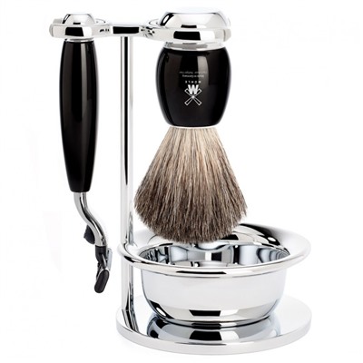 Muhle VIVO 4-teiliges Rasierset, Reines Dachshaar, mit Gillette Mach3  Бритвенный набор из 4 предметов VIVO, Pure Badger, с Gillette Mach3