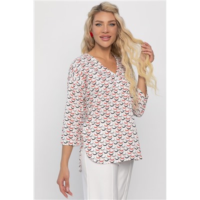 Блуза Статица (бело-красная) Б13775-16М