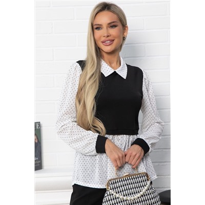Блуза Жозетта (черно-белая) Б14839-3М