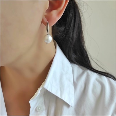 Серьги с хлопковым жемчугом асимметрия