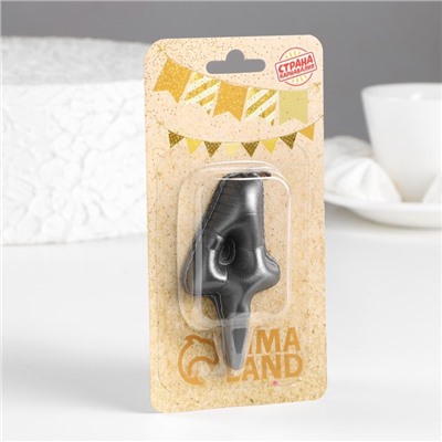 Свеча в торт "Шары" ,цифра 4 , графит, 6,3 см