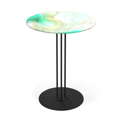 Столик кофейный SHT-CT55/H43
                        лазурно голубой / черный муар