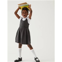 Girls' Cotton Knitted School Pinafore (2-12 Yrs)