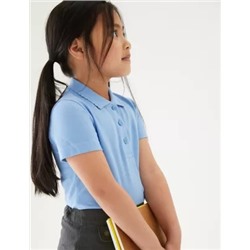 2pk Girls' Slim Fit School Polo Shirts (2-16 Yrs)