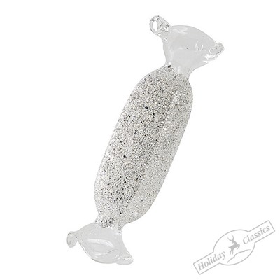 Конфета "Марципан" серебряная (стекло) 3х3х12 см