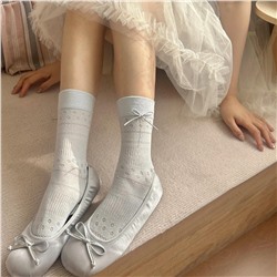 Brand cute knee socks with bow, mid length