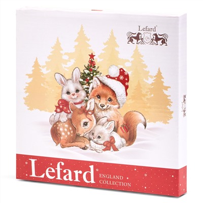 ТАРЕЛКА ЗАКУСОЧНАЯ LEFARD "С НОВЫМ ГОДОМ!" 19 СМ КРАСНАЯ (КОР=18ШТ.)